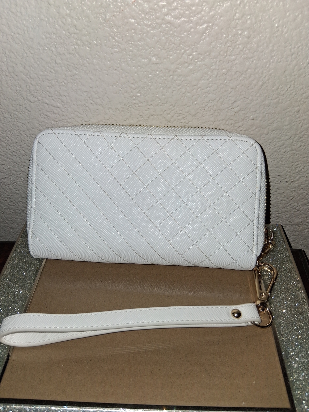 White Quilted Wristlet Wallet - Stylish Women's Bag